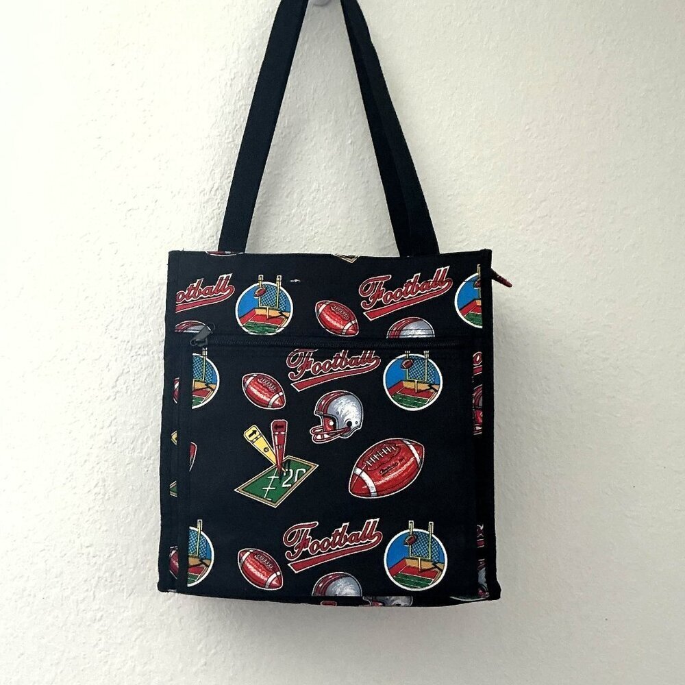 Vintage-Style Football Canvas Tote Bag - Picture 6 of 16